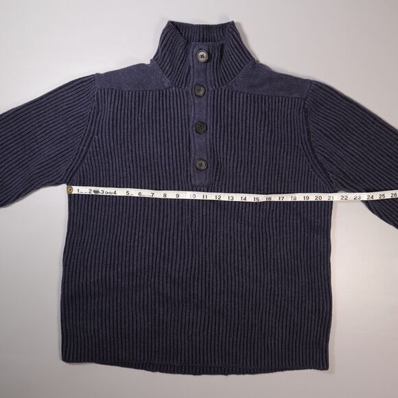 Wolsey Mens Size XL Jumper Wool Blend Heavyweight Blue High Neck Elbow Patches - Picture 8 of 10